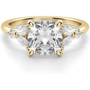 Anillo de Compromiso Corte Cojín 1.00 ct Haven Diamante de Laboratorio Oro Amarillo 585 (14K)