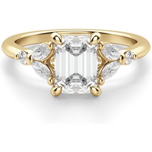 Anillo de Compromiso Corte Esmeralda 0.75 ct Haven Diamante de Laboratorio Oro Amarillo 585 (14K)