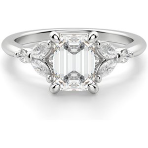 Anillo de Compromiso Corte Esmeralda 0.50 ct Haven Diamante de Laboratorio Oro Blanco 585 (14K)