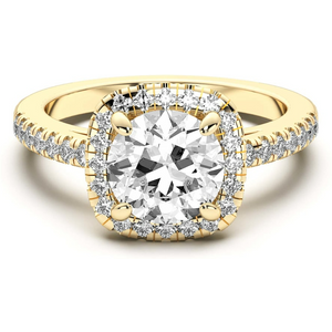 Anillo de Compromiso Corte Redondo 2.00 ct Naples Diamante de Laboratorio Oro Amarillo 585 (14K)