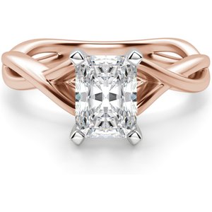 Twisted Klasyczny Radiant 0.50 ct Pierścionek Zaręczynowy Diament Laboratoryjny 585 Różowe Złoto (14K)