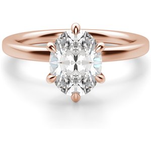 Arezzo Klasyczny Owalny 0.50 ct Pierścionek Zaręczynowy Diament Laboratoryjny 585 Różowe Złoto (14K)