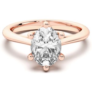 Bali Klasyczny Owalny 0.50 ct Pierścionek Zaręczynowy Diament Laboratoryjny 585 Różowe Złoto (14K)