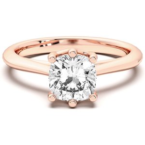 Bali Klasyczny Poduszkowy 0.50 ct Pierścionek Zaręczynowy Diament Laboratoryjny 585 Różowe Złoto (14K)
