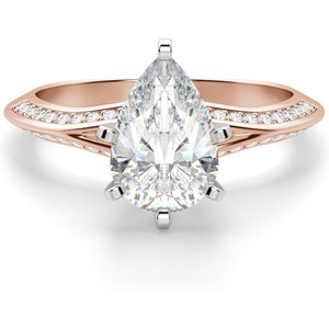 Irene Gruszkowy 0.50 ct Pierścionek Zaręczynowy Diament Laboratoryjny 585 Różowe Złoto (14K)