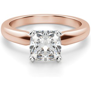 Tapered Solitaire Poduszkowy 0.75 ct Klasyczny Pierścionek Zaręczynowy Diament Laboratoryjny 585 Różowe Złoto (14K)
