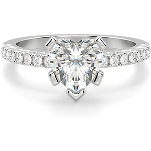 Angelix Sercowy 0.50 ct Pierścionek Zaręczynowy Diament Laboratoryjny 585 Białe Złoto (14K)