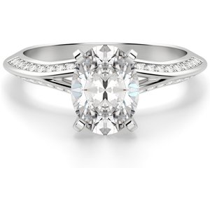 Irene Owalny 0.50 ct Pierścionek Zaręczynowy Diament Laboratoryjny 585 Białe Złoto (14K)