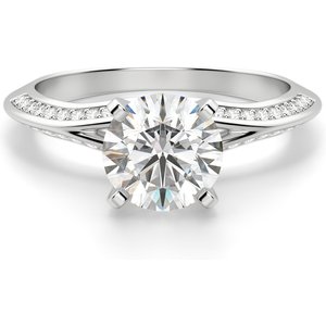 Irene Okrągły 0.50 ct Pierścionek Zaręczynowy Diament Laboratoryjny 585 Białe Złoto (14K)