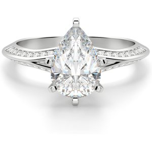 Irene Gruszkowy 0.50 ct Pierścionek Zaręczynowy Diament Laboratoryjny 585 Białe Złoto (14K)