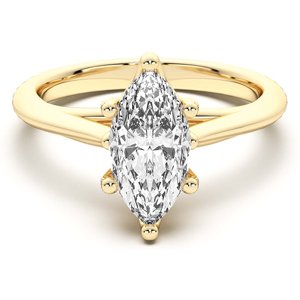 Bali Klasyczny Markizowy 0.50 ct Pierścionek Zaręczynowy Diament Laboratoryjny 585 Żółte Złoto (14K)