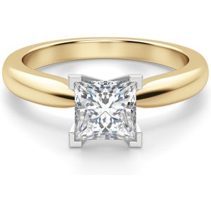 Tapered Solitaire Księżniczka 0.50 ct Klasyczny Pierścionek Zaręczynowy Diament Laboratoryjny 585 Żółte Złoto (14K)