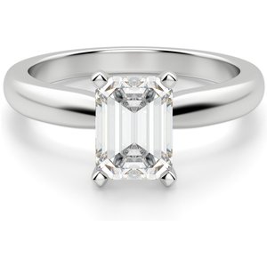 Tapered Solitaire Szmaragdowy 0.50 ct Klasyczny Pierścionek Zaręczynowy Diament Laboratoryjny 585 Białe Złoto (14K)