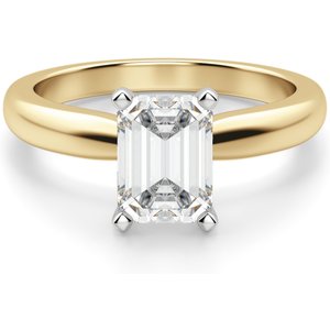 Tapered Solitaire Szmaragdowy 0.50 ct Klasyczny Pierścionek Zaręczynowy Diament Laboratoryjny 585 Żółte Złoto (14K)