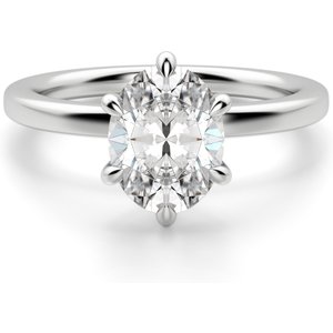 Arezzo Klasyczny Owalny 0.50 ct Pierścionek Zaręczynowy Diament Laboratoryjny 585 Białe Złoto (14K)