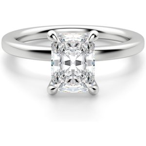 Arezzo Klasyczny Radiant 0.50 ct Pierścionek Zaręczynowy Diament Laboratoryjny 585 Białe Złoto (14K)