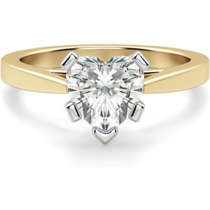 Cathedral Sercowy 0.50 ct Pierścionek Zaręczynowy Diament Laboratoryjny 585 Żółte Złoto