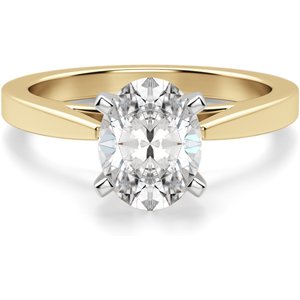 Cathedral Owalny 0.50 ct Pierścionek Zaręczynowy Diament Laboratoryjny 585 Żółte Złoto