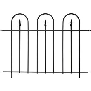 Panacea 4' x 3' Triple Arch Black Metal Fence Panel (1.23m x 0.92m)