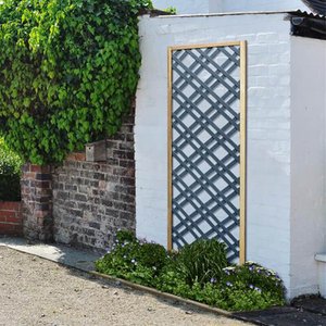 Forest 5'11 x 2' Grey Painted Wooden Diamond Lattice Panel (1.8m x 0.6m)