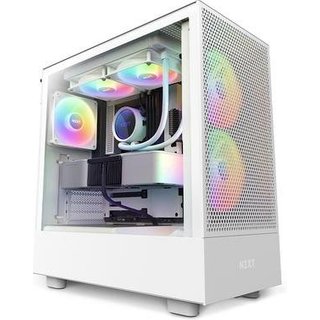 Gabinete NZXT H5 Flow RGB Edition, Mid Tower, ATX, Lateral em Vidro Temperado, Cooler Fan RGB, Branco - CC-H51FW-R1