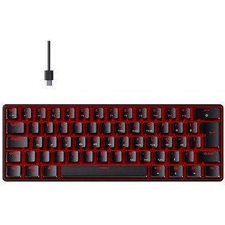 Teclado Mecânico Gamer Hyrax Thunder HCK61, LED Vermelho, USB-C, Switch Blue, 100% anti-ghosting, ABNT2, Preto - HCK61B-BLUE-LED