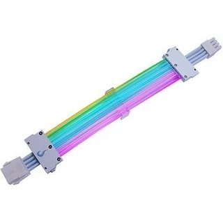 Cabo Extensor de Fonte Sleeved Rise Mode Aura, 6+2p PCIe GPU, ARGB, Branco - RM-SLV-01-FW-ARGB