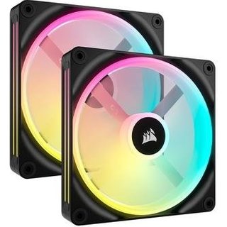 Kit Com 2 Ventoinhas Corsair iCUE LINK QX140, 140mm, RGB, Preto - CO-9051004-WW