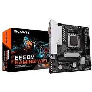 Placa-Mãe Gigabyte B650M Gaming Rev.1.0, AMD AM5, mATX, DDR5, RGB, WiFi, Preto - B650M GAMING WIFI