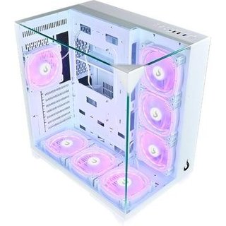 Gabinete Gamer Rise Mode Galaxy Full Glass, Mid Tower, ATX, Lateral e Frente em Vidro Temperado, Sem FANs, Branco - RM-CA-FG-W