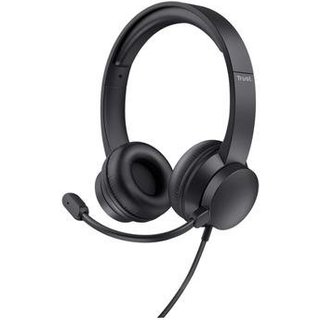 Headset Trust Ayda, Microfone Rebatível, Design Leve, Para PC, Conexão USB, Preto - 25088