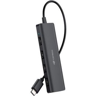 HUB C3Tech USB-C, 4x USB 2.0, Preto - HU-C230BK
