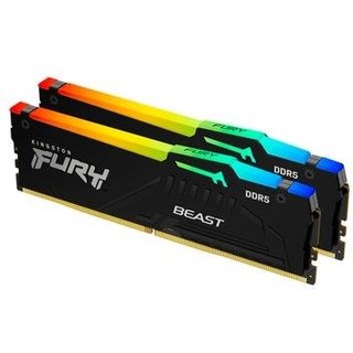 Memória RAM Kingston Fury Beast Expo, RGB, 64GB (2X32GB), 6000MT/s, DDR5, DIMM, CL30, Preto - KF560C30BBEAK2-64