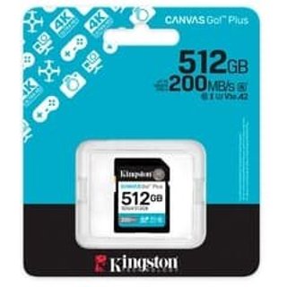 Cartão de memória Kingston, SDXC Canvas Go Plus, 512GB, Gen4, 200MB/s - SDG4/512GB