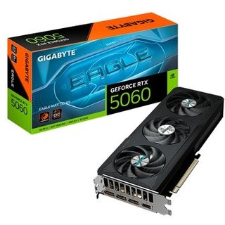 Placa de Vídeo Gigabyte RTX 5060 EAGLE MAX OC 8GB NVIDIA GeForce, 8GB GDDR7, 128bit, Triple Fan, Ray Tracing - GV-N5060EAGLEMAX OC-8GD
