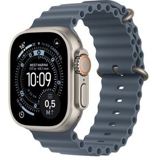 Apple Watch Ultra 3 GPS + Cellular, Caixa Natural de Titânio de 49 mm, Pulseira Oceano Azul-âncora - MEWH4BE/A