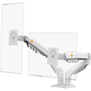 Suporte de Mesa Articulado para 2 Monitores de 17" a 27" North Bayou, Ajustes com Pistão a Gás, Branco - F160-XE NB