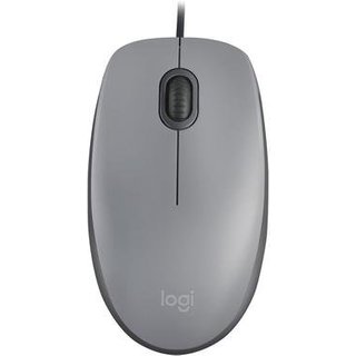 Mouse com fio USB Logitech M110 com Clique Silencioso, Design Ambidestro e Facilidade Plug and Play, Cinza - 910-006757