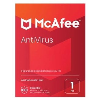 Gift Card Antivirus McAfee para 1 Computador - 1 Ano de acesso, Digital para download