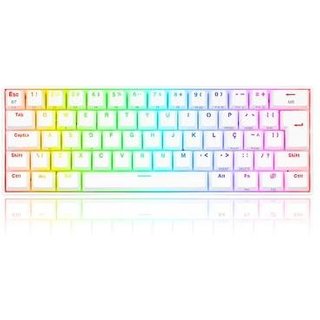 Teclado Mecânico Gamer Redragon Draconic Pro, RGB, Switch Blue, ABNT2, Branco - K530W-RGB-PRO (PT-BLUE)