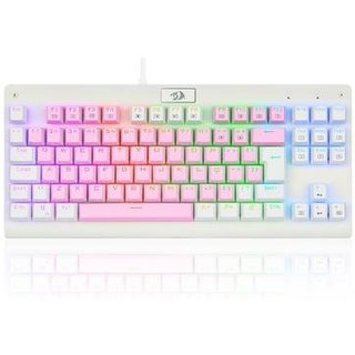 Teclado Mecânico Gamer Redragon Dark Avenger, RGB, Switch Brown, ABNT2, Rosa e Branco - K568PW-RGB (PT-BROWN)