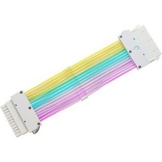Cabo Extensor de Fonte Sleeved Rise Mode Aura, 24p ATX, ARGB, Branco - RM-SL-FW-ARGB