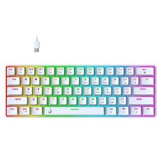 Teclado Mecânico Gamer Rise Mode GM1 White, RGB, Switch Outemu Brown - RM-TCM-GM1-WBRO