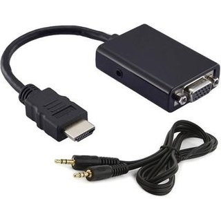 Cabo Adaptador HDMI Macho para VGA Fêmea + P2 MD9 - 7108