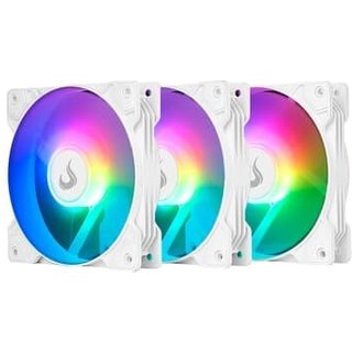 Kit com 3 Ventoinhas Rise Mode Z Led 5V, 120mm, Led ARGB, Branco - RM-ZLD-5V-ARGB-W