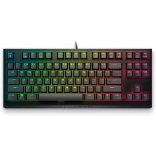 Teclado Mecânico Gamer Dell Alienware AW420K, RGB, TKL, Cherry MX Vermelho, USB, Preto - 580-BBJZ