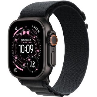 Apple Watch Ultra 3 GPS + Cellular, Caixa Preta de Titânio de 49 mm, Pulseira loop Alpina Preta, M - MF0V4BE/A