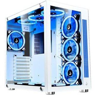 Gabinete Gamer Rise Mode Galaxy Glass Sound, Mid Tower, RGB, LED, Lateral e Frontal em Vidro Temperado, Sem Fans, Branco - RM-GA-GGS-FW