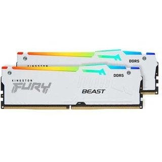 Memória RAM Kingston Fury Beast, RGB, 32GB (2x16GB), 5600MHz, DDR5, CL36, Branco - KF556C36BWEAK2-32