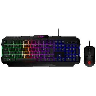 Kit Teclado Gamer MSI Forge GK100, RGB, US + Mouse Gamer, 6400 DPI, 7 Botões, Preto - S11-04US20L-HH9